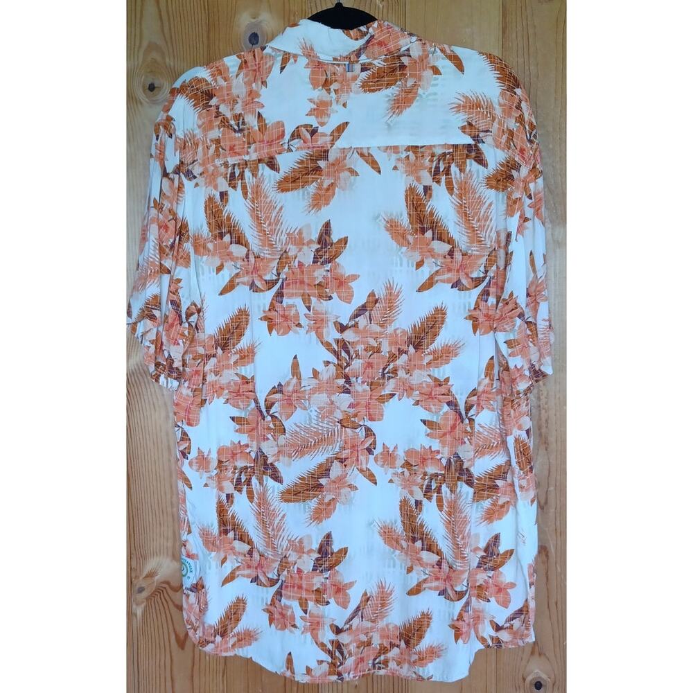 VTG Jimmy Buffet Tropical Floral Cabana Button Up Shirt Mens XL Orange and White - Picture 4 of 6